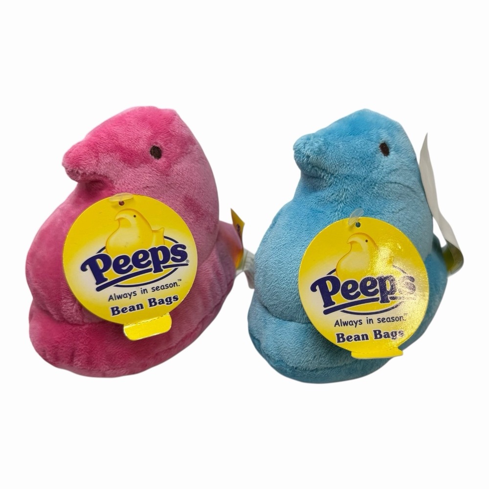 Peeps Blue Pink Peep‎ Bean Bag Plush 4" tall Just Born Easter with Tags NWT